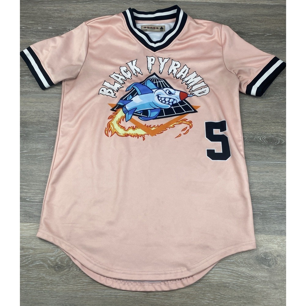 Black Pyramid OUTTA HERE SHARK MISSILE #5 Baseball Jersey Small